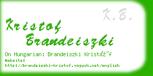 kristof brandeiszki business card